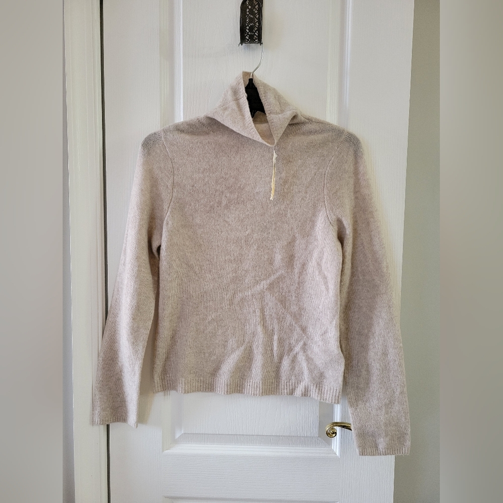 NWT Abercrombie & Fitch Merino Wool Blend Turtleneck Sweater Oatmeal Size Small